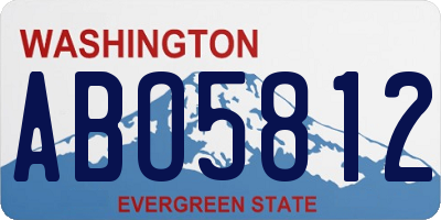 WA license plate ABO5812