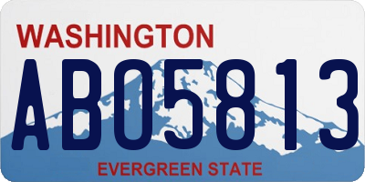 WA license plate ABO5813