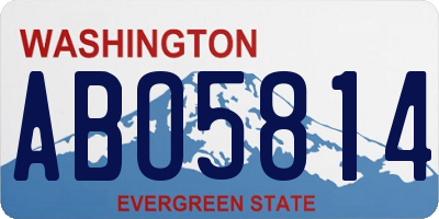 WA license plate ABO5814