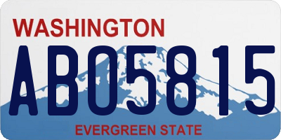WA license plate ABO5815