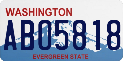 WA license plate ABO5818