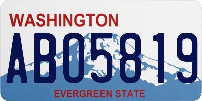 WA license plate ABO5819