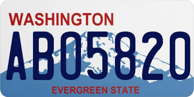 WA license plate ABO5820