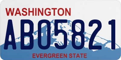 WA license plate ABO5821