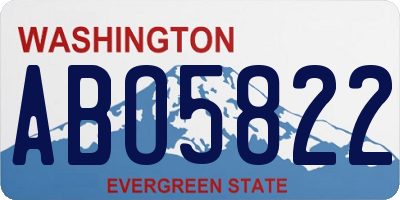 WA license plate ABO5822
