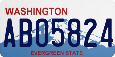 WA license plate ABO5824