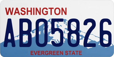WA license plate ABO5826