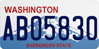 WA license plate ABO5830