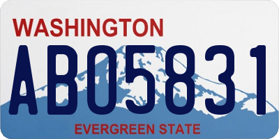 WA license plate ABO5831