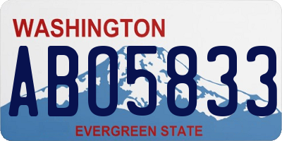 WA license plate ABO5833