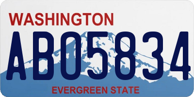 WA license plate ABO5834