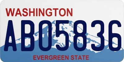 WA license plate ABO5836
