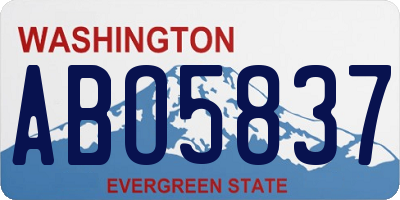 WA license plate ABO5837