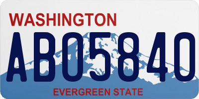 WA license plate ABO5840