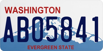 WA license plate ABO5841