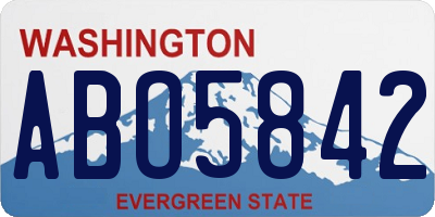 WA license plate ABO5842