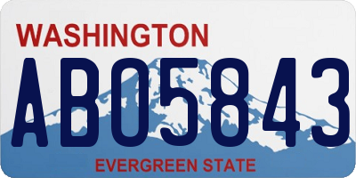 WA license plate ABO5843