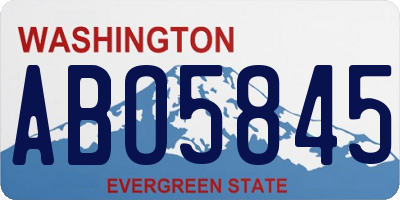 WA license plate ABO5845