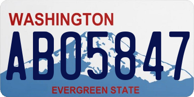 WA license plate ABO5847