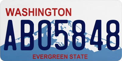 WA license plate ABO5848