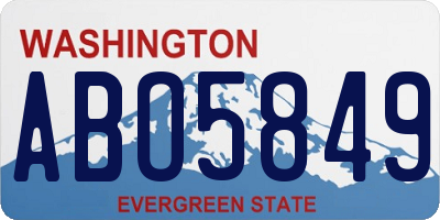 WA license plate ABO5849