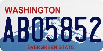 WA license plate ABO5852