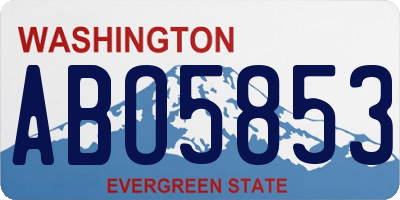 WA license plate ABO5853