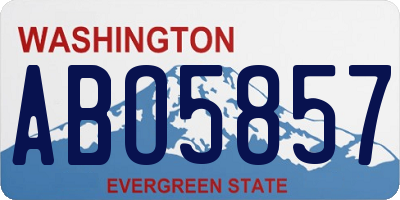 WA license plate ABO5857