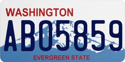 WA license plate ABO5859