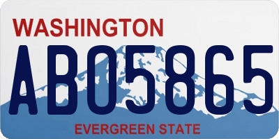 WA license plate ABO5865
