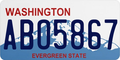 WA license plate ABO5867