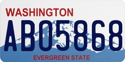 WA license plate ABO5868