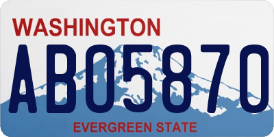 WA license plate ABO5870