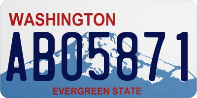 WA license plate ABO5871