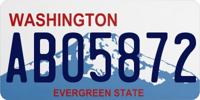WA license plate ABO5872