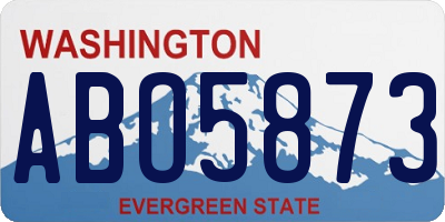 WA license plate ABO5873