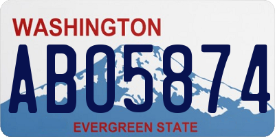WA license plate ABO5874