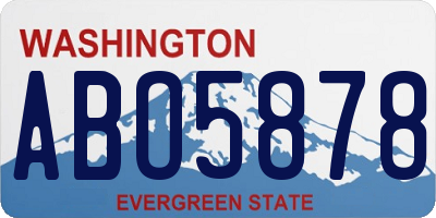 WA license plate ABO5878