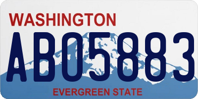 WA license plate ABO5883