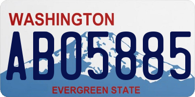 WA license plate ABO5885