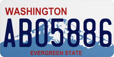 WA license plate ABO5886
