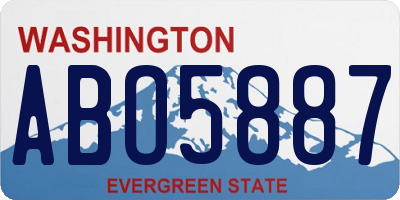 WA license plate ABO5887