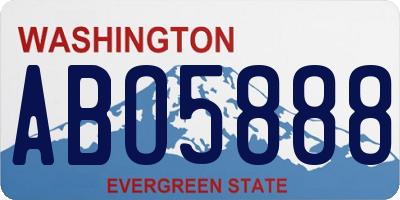 WA license plate ABO5888