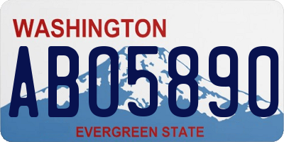 WA license plate ABO5890