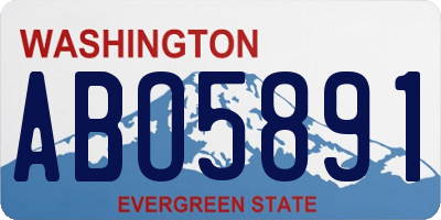 WA license plate ABO5891