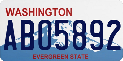WA license plate ABO5892