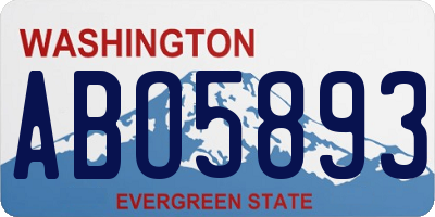 WA license plate ABO5893