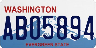 WA license plate ABO5894