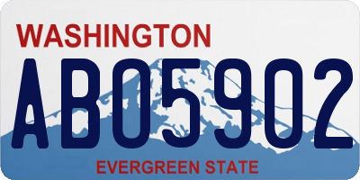 WA license plate ABO5902