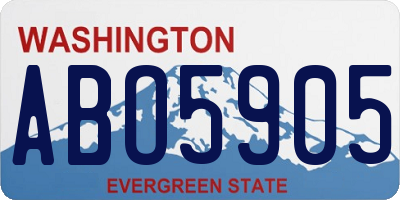 WA license plate ABO5905